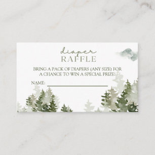 Winter Woodland Baby Shower Diaper Raffle Enclosure Card
