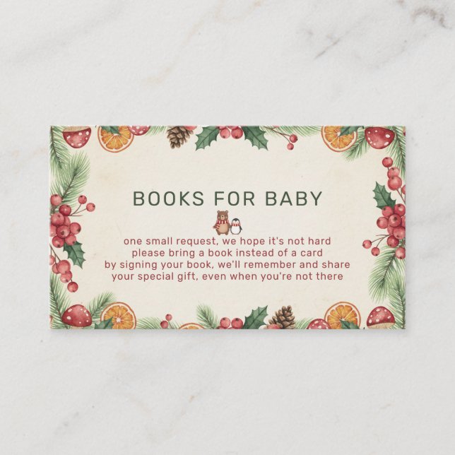 Winter Woodland Baby Shower Enclosure Card (Front)