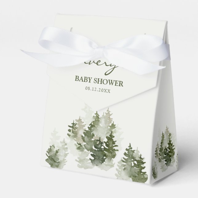 Winter Woodland Baby Shower Favour Box (Front Side)