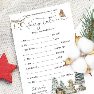 Winter Woodland Baby Shower Guessing Game 