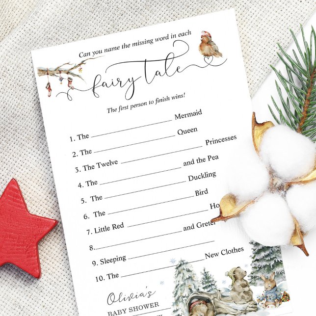 Winter Woodland Baby Shower Guessing Game  (Creator Uploaded)