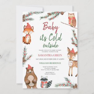 Winter Woodland Baby Shower Invitation