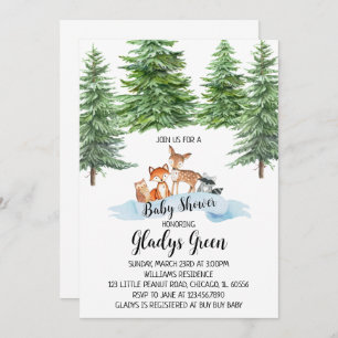 Winter Woodland Baby Shower Invitation
