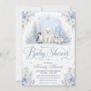Winter Woodland Baby Shower Invitation