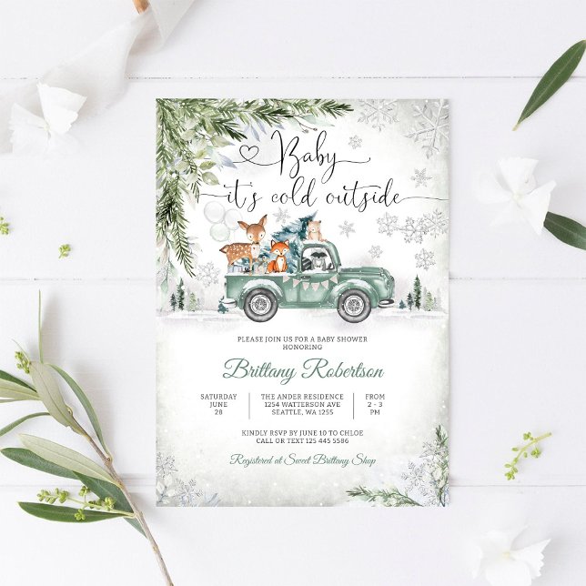 Winter Woodland Baby Shower Invitation (Creator Uploaded)