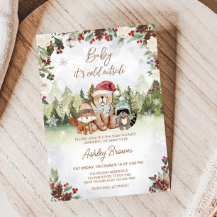 Winter Woodland Baby Shower Invitation
