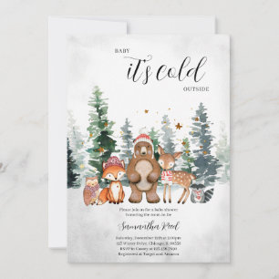 Winter Woodland Baby Shower Invitation