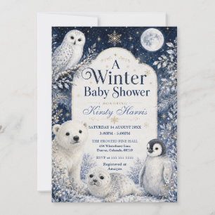 Winter Woodland Baby Shower Invitation