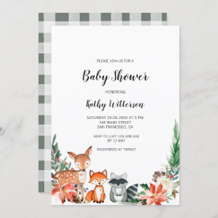 Winter Woodland Baby Shower Invitation