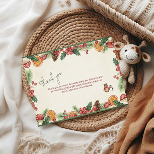 Winter Woodland Baby Shower Thank You Card