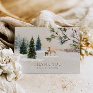Winter Woodland Baby Shower Thank you Card