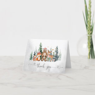 Winter Woodland Baby Shower Thank You Card