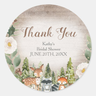 Winter Woodland Baby Shower Thank You Sticker