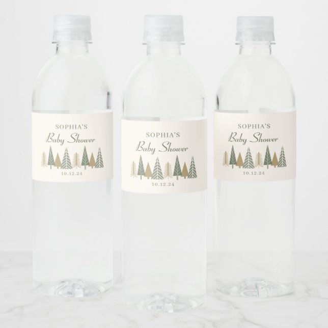 Winter Woodland Baby Shower  Water Bottle Label (Bottles)