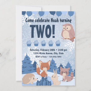 Winter Woodland Birthday Invitation