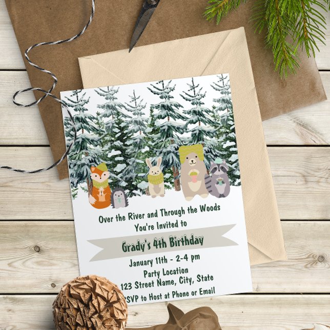 Winter Woodland Birthday Invitation (Creator Uploaded)