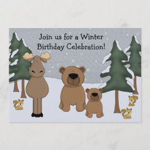 Winter Woodland Birthday Invitation