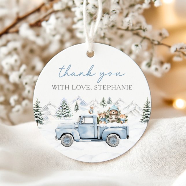 Winter Woodland Blue Favour Tags (Creator Uploaded)