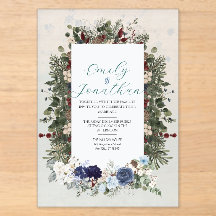Winter Woodland Blue Floral Botanical Wedding