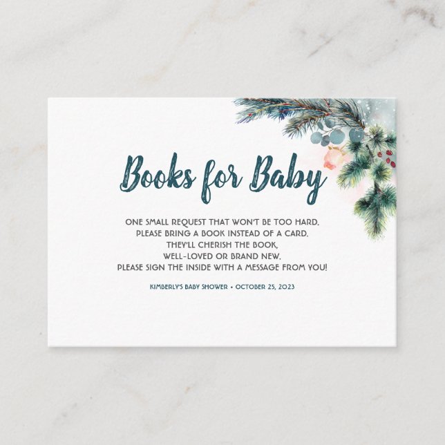 Winter Woodland Books For Baby Enclosure Card (Front)