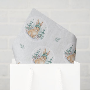 Winter Woodland Bunny Baby Shower Tissue Paper