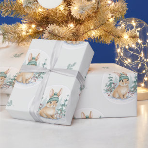 Winter Woodland Bunny Baby Shower Wrapping Paper