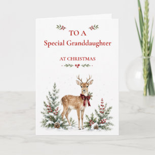 Winter Woodland Christmas Card for Granddaughter