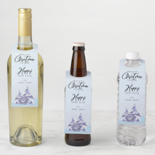Winter Woodland Christmas Cheer Bottle Hanger Tag