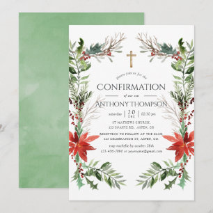 Winter Woodland Christmas Confirmation Invitation
