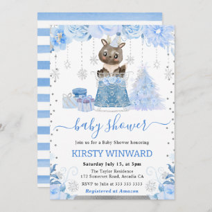 Winter Woodland Deer Baby Shower Invitation