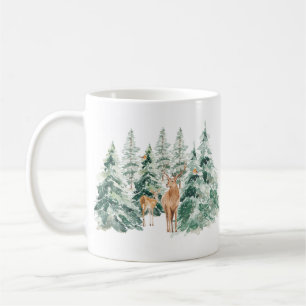 Winter Woodland Deer Christmas Coffee Mug