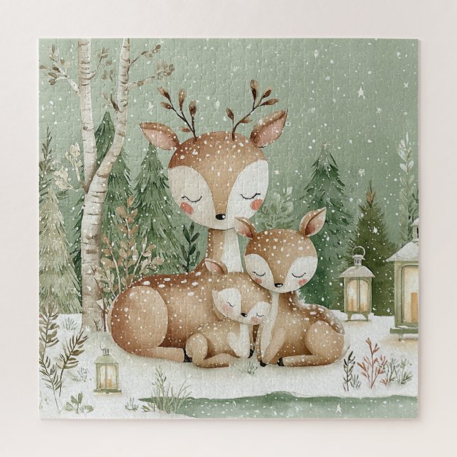 Winter Woodland Deer  Jigsaw Puzzle (Vertical)