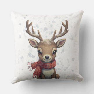 Winter Woodland Deer Pillow