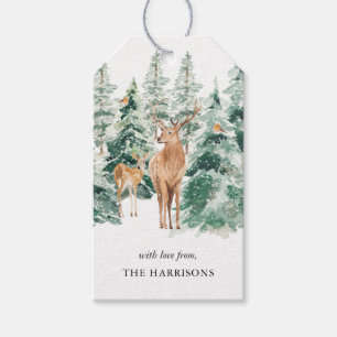 Winter Woodland Deer Rustic Christmas Gift Tags