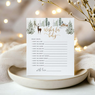 Winter woodland deer wishes for baby
