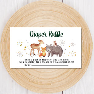 Winter Woodland Diaper Raffle Baby Shower Enclosure Card