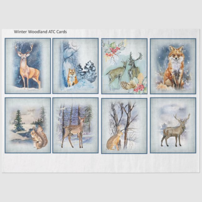 Winter Woodland Emphemera Series Design 11 Tissue Paper (Front)