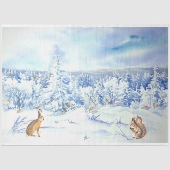 Winter Woodland Emphemera Series Design 2 Tissue Paper (Front)