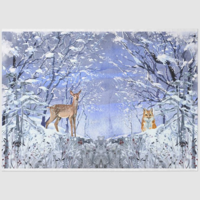 Winter Woodland Emphemera Series Design 5 Tissue Paper (Front)