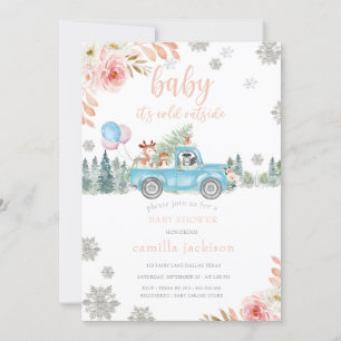 Winter Woodland Forest Animal Baby Shower Invitat Invitation