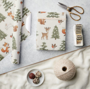 Winter Woodland Forest Animals Christmas Wrapping Paper