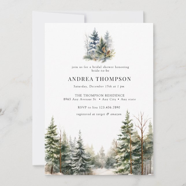 Winter Woodland | Forest Invitations (Front)