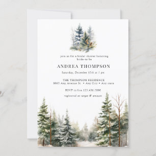 Winter Woodland Forest Invitations