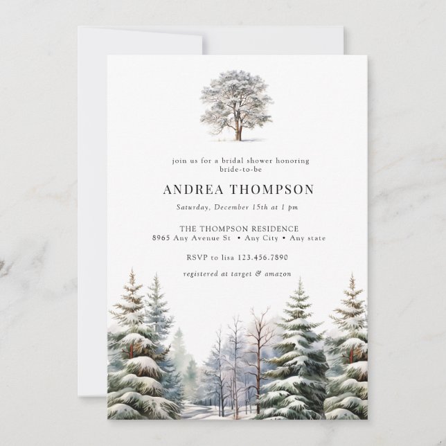 Winter Woodland | Forest Invitations (Front)