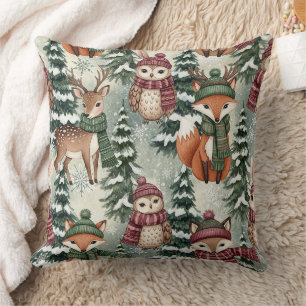 Winter Woodland Friends – Cute Animals Cushion