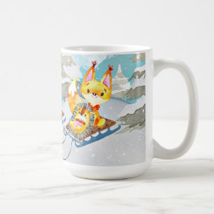 Winter Woodland Friends -Fox Hedgehog Illustration Coffee Mug