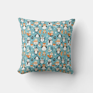 Winter Woodland Friends in Cozy Knits Cushion