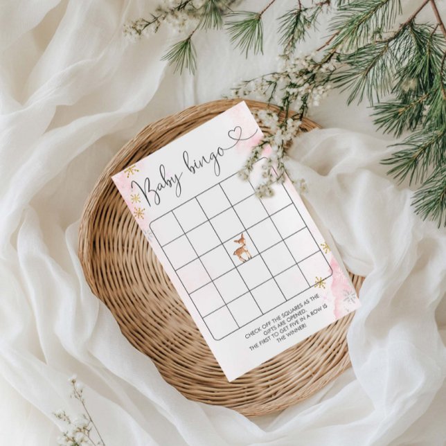 Winter Woodland Girl Baby Shower Bingo Game (Creator Uploaded)