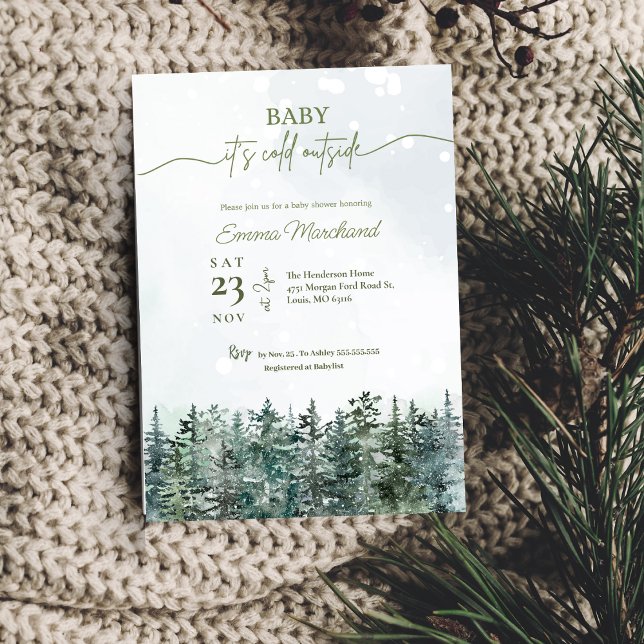 Winter woodland invite Forest baby shower  (Creator Uploaded)
