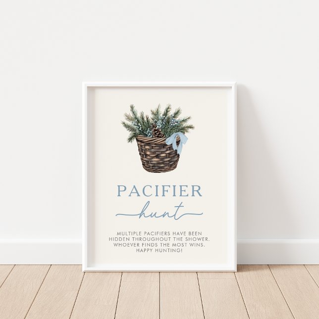 Winter Woodland Pacifier Hunt Shower Game Sign (Creator Uploaded)